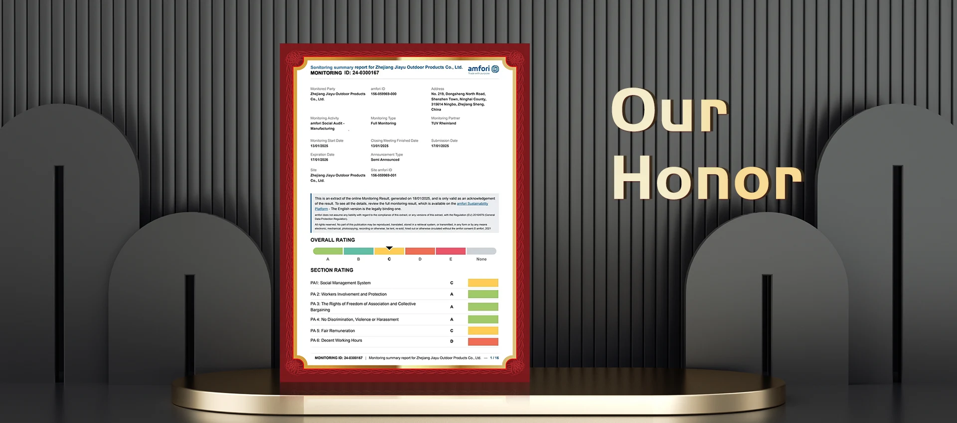 شرکت محصولات Outdoor Zhejiang Jiayu ، Ltd.